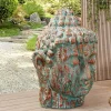 Imposanter XXL Kopf BUDDHA 110cm kupfer grün GRC Beton