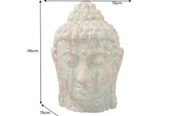 Imposanter XXL Kopf BUDDHA 110cm kupfer grün GRC Beton