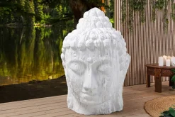 Imposanter XXL Kopf BUDDHA 110cm weiß GRC Beton
