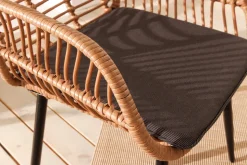 In- und Outdoor Bistro Balkon-Set PARIS braun Polyrattan Sitzgruppe wetterfest mit Tisch