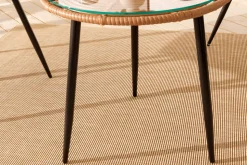 In- und Outdoor Bistro Balkon-Set PARIS braun Polyrattan Sitzgruppe wetterfest mit Tisch