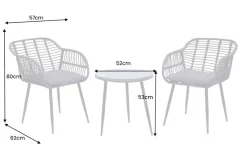 In- und Outdoor Bistro Balkon-Set PARIS schwarz Polyrattan Sitzgruppe inkl. Tisch