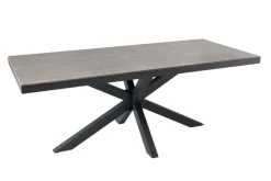 In- und Outdoor Esstisch GALAXIE 200cm hellgrau Keramik anthrazit Aluminium