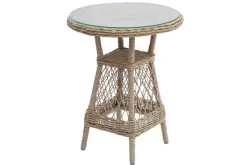 In- und Outdoor Garten-Set ELYSEE natur grau Polyrattan Aluminium inkl. Tisch Kissen