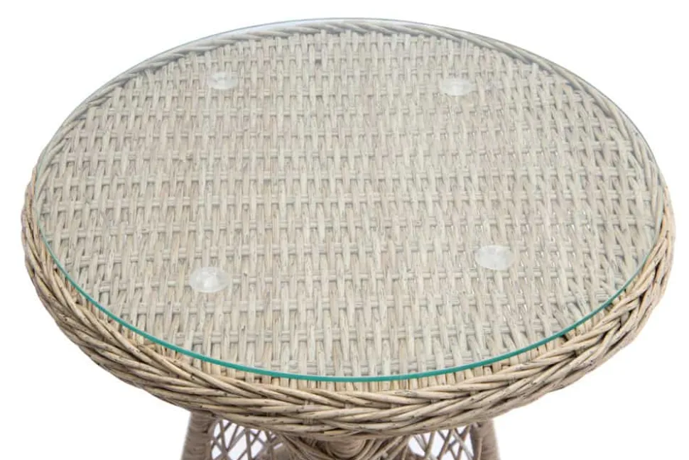 In- und Outdoor Garten-Set ELYSEE natur taupe Polyrattan Aluminium inkl. Tisch Kissen