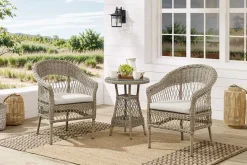 In- und Outdoor Garten-Set ELYSEE natur taupe Polyrattan Aluminium inkl. Tisch Kissen