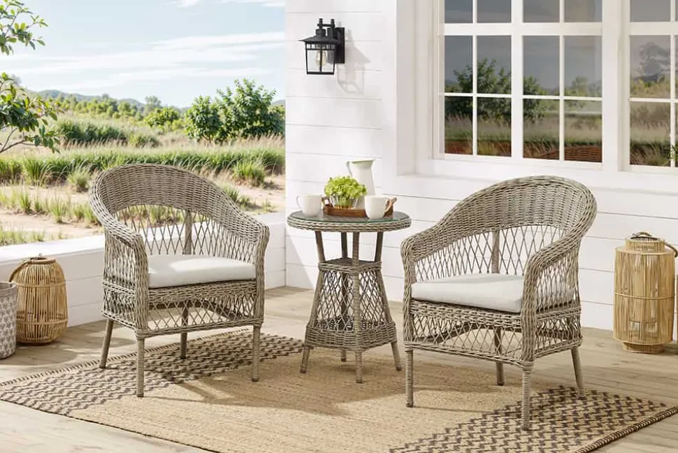 In- und Outdoor Garten-Set ELYSEE natur taupe Polyrattan Aluminium inkl. Tisch Kissen