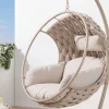 In- und Outdoor Hängesessel ROPE greige mit Gestell wetterfest inkl. Kissen