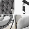 In- und Outdoor Hängesessel ROPE anthrazit grau mit Gestell wetterfest inkl. Kissen