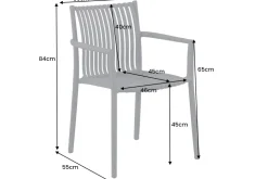 In- und Outdoor Stuhl STUDIO ITALIA anthrazit stapelbar wetterfest Gartenstuhl