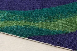 In- und Outdoor Teppich LEAF 180x120cm grün blau Blätter-Design Läufer wetterfest