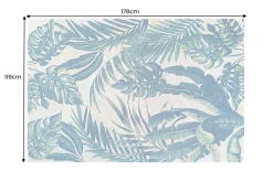In- und Outdoor Teppich LEAF 180x120cm blau grün Blatt-Design Läufer wetterfest