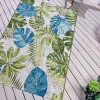 In- und Outdoor Teppich LEAF 235x160cm türkis grün weiß Blätter florales Design wetterfest
