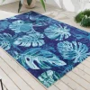 In- und Outdoor Teppich LEAF 240x160cm blau grün Blatt-Design wetterfest
