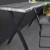 Industrial Bartisch WILD 120cm grau Wildeichen-Design schwarz Metall X-Gestell