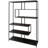 Industrial Bücherregal SLIM LINE 185x114cm Esche schwarz sechs Regalböden