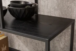 Industrial Bücherregal SLIM LINE 185x114cm Esche schwarz sechs Regalböden