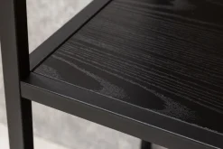 Industrial Bücherregal SLIM LINE 114cm Esche schwarz fünf Regalböden