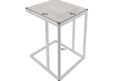 Industrial Beistelltisch SCANDINAVIA 60cm Akazie Massivholz Laptoptisch mit Tablet-Halterung