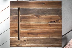 Industrial Beistelltisch SCANDINAVIA 60cm Akazie Massivholz Laptoptisch mit Tablet-Halterung