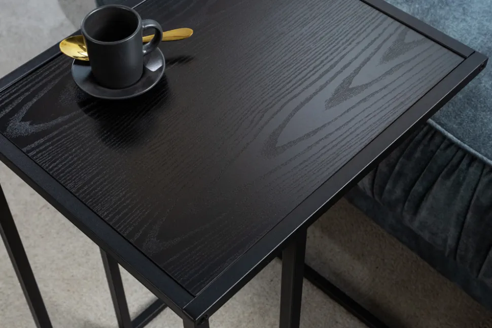 Industrial Beistelltisch SLIM LINE 43cm Esche schwarz Laptoptisch