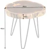 Industrial Beistelltisch GOA 40cm natur Akazie Massivholz Baumstamm rund Hairpin Legs