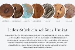 Industrial Beistelltisch GOA 40cm natur Akazie Massivholz Baumstamm rund Hairpin Legs