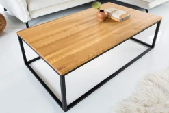 Industrial Couchtisch ARCHITECTURE 100cm Wildeiche geölt schwarzes Metallgestell Massivholz