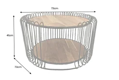 Industrial Couchtisch TRUE ELEMENTS 70cm natur Akazie Massivholz
