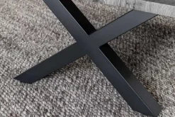 Industrial Couchtisch WILD 90cm grau Wildeichen-Design schwarz Metall Baumkante