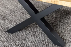 Industrial Couchtisch WILD 90cm braun Wildeichen-Optik schwarz Metall Baumkante