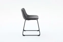Industrial Design Stuhl DJANGO grau Cord mit Metallgestell
