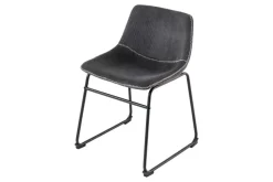 Industrial Design Stuhl DJANGO grau Cord mit Metallgestell