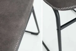 Industrial Design Stuhl DJANGO vintage grau mit Eisengestell