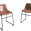 Industrial Design Stuhl DJANGO vintage braun mit Eisengestell