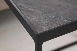 Industrial 2er-Set Couchtische FIRE & EARTH 45cm Mangoholz massiv Schiefer Metall schwarz
