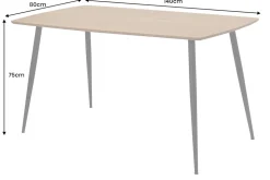 Industrial Esstisch APARTMENT 140cm natur Wildeiche schwarzes Metallgestell