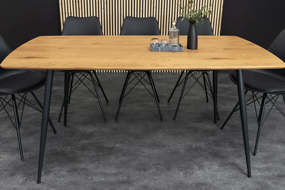 Industrial Esstisch APARTMENT 140cm natur Wildeiche schwarzes Metallgestell