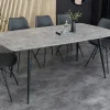 Industrial Esstisch APARTMENT 140cm grau Beton-Design schwarzes Metallgestell