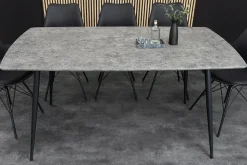 Industrial Esstisch APARTMENT 140cm grau Beton-Design schwarzes Metallgestell