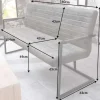 Industrial Freischwinger Bank LOFT 160cm vintage grau mit Armlehne