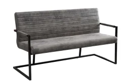 Industrial Freischwinger Bank LOFT 160cm vintage grau mit Armlehne