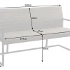 Industrial Freischwinger Bank LOFT 160cm taupe mit Armlehne