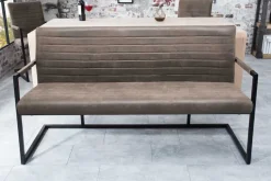 Industrial Freischwinger Bank LOFT 160cm taupe mit Armlehne