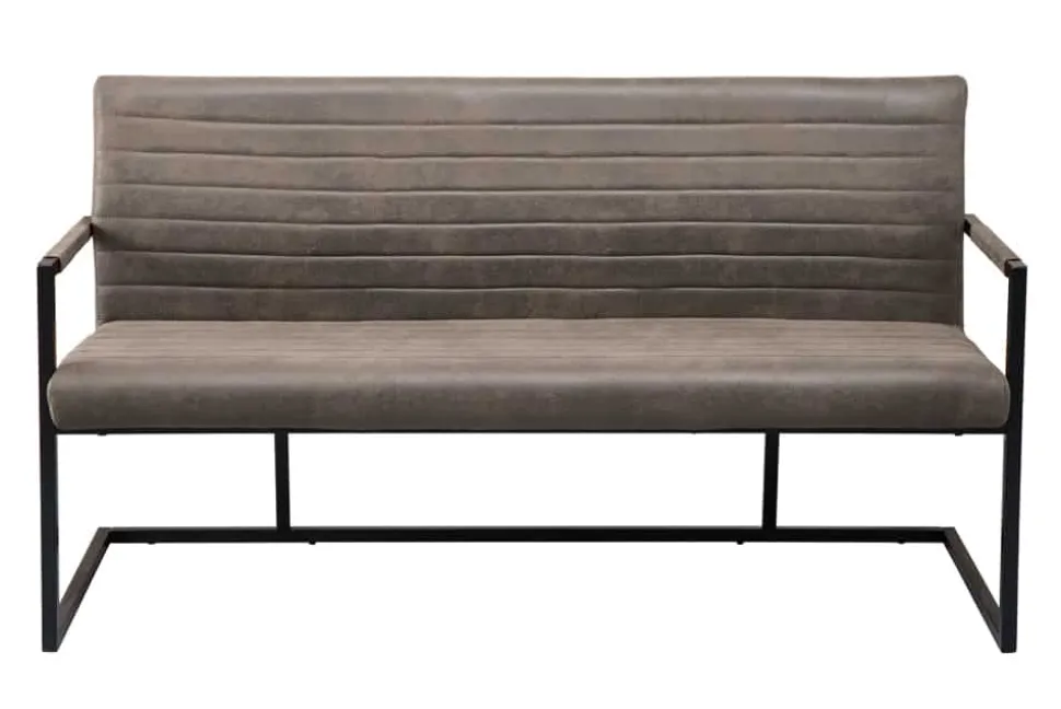 Industrial Freischwinger Bank LOFT 160cm taupe mit Armlehne