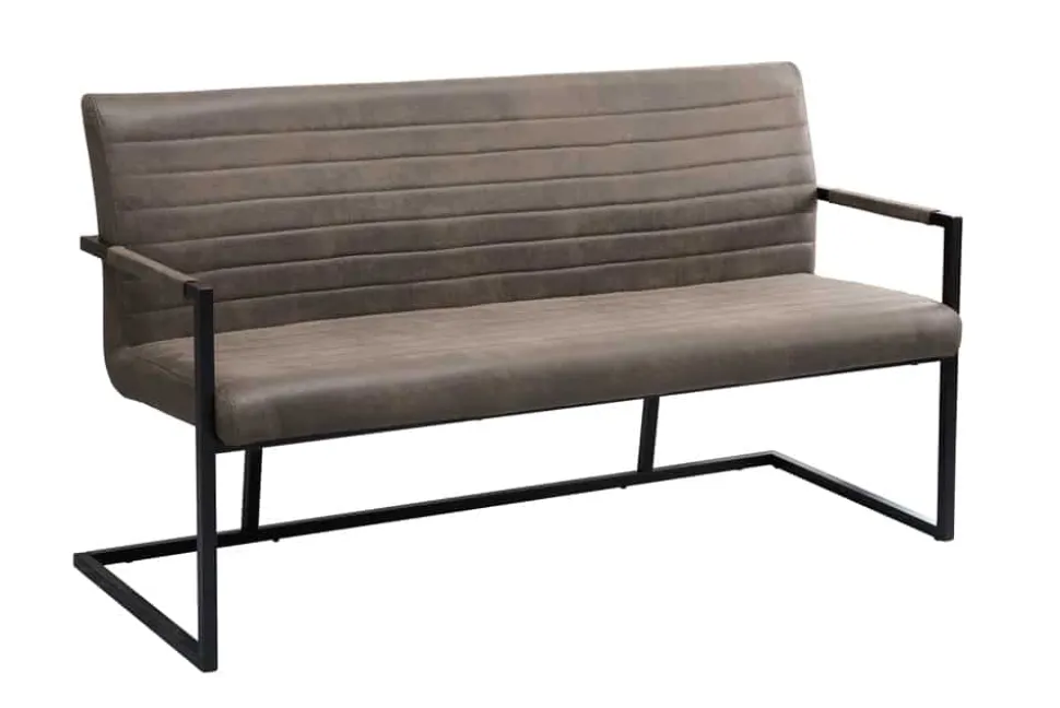 Industrial Freischwinger Bank LOFT 160cm taupe mit Armlehne