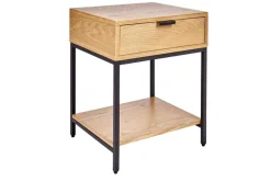 Industrial Nachttisch ELEMENTS 40cm Eiche Beistelltisch mit Schublade