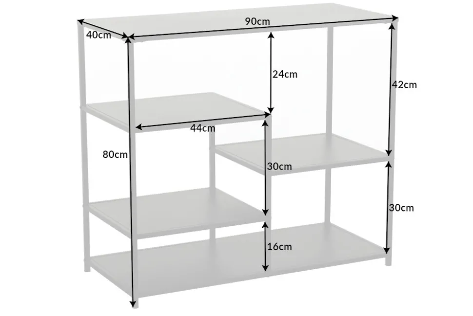 Industrial Regal DURA STEEL 90cm schwarz Metall Konsole