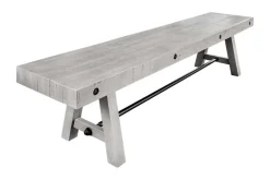 Industrial Sitzbank FINCA 165cm grau Pinie recyceltes Massivholz Eisen
