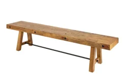 Industrial Sitzbank FINCA 200cm vintage braun recyceltes Pinienholz